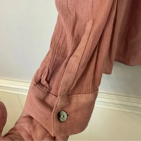 J. Jill Women’s Long Sleeve Button Up Front Tie Quartz Ombré Pink Size 1X NWT - Picture 5 of 10